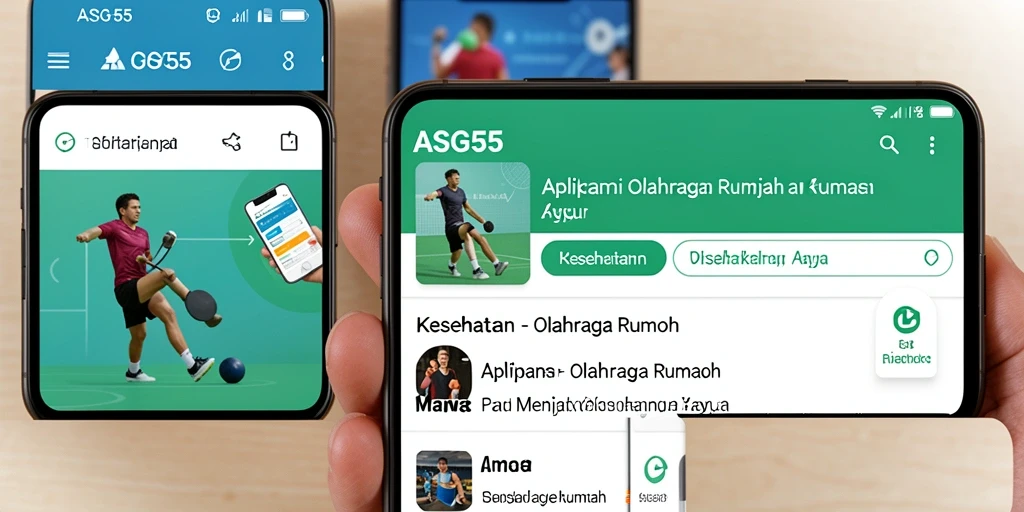 Tampilan antarmuka aplikasi Olahraga Rumah ASG55 yang menarik dan fungsional.