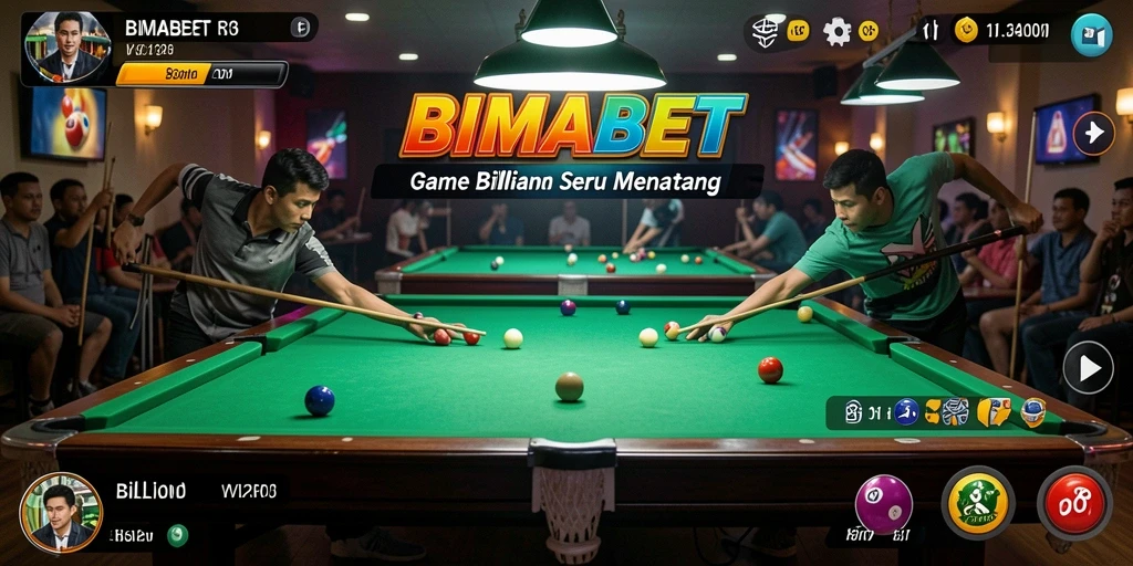 Antarmuka game Billiard yang menarik dan mudah digunakan.