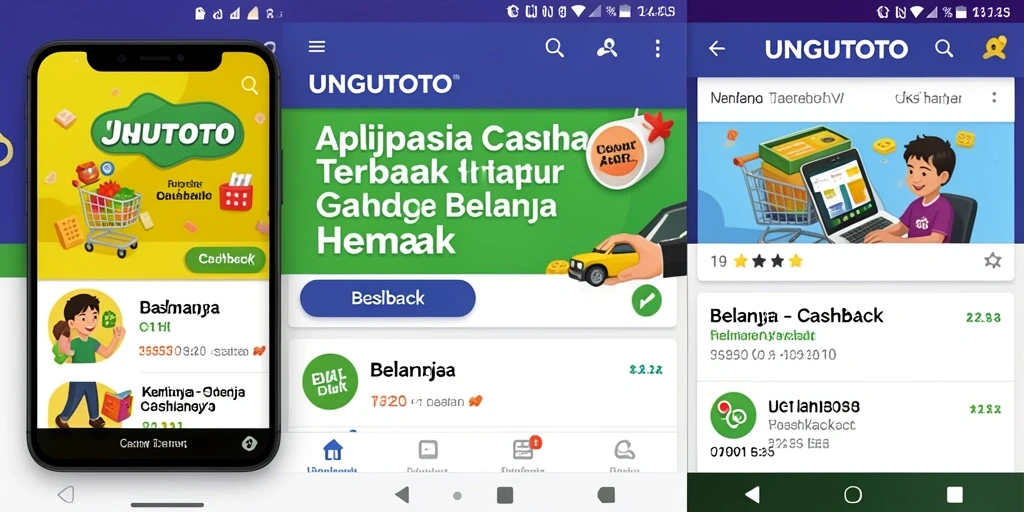 Tampilan antarmuka aplikasi UNGUTOTO yang memudahkan akses fungsi Cashback.